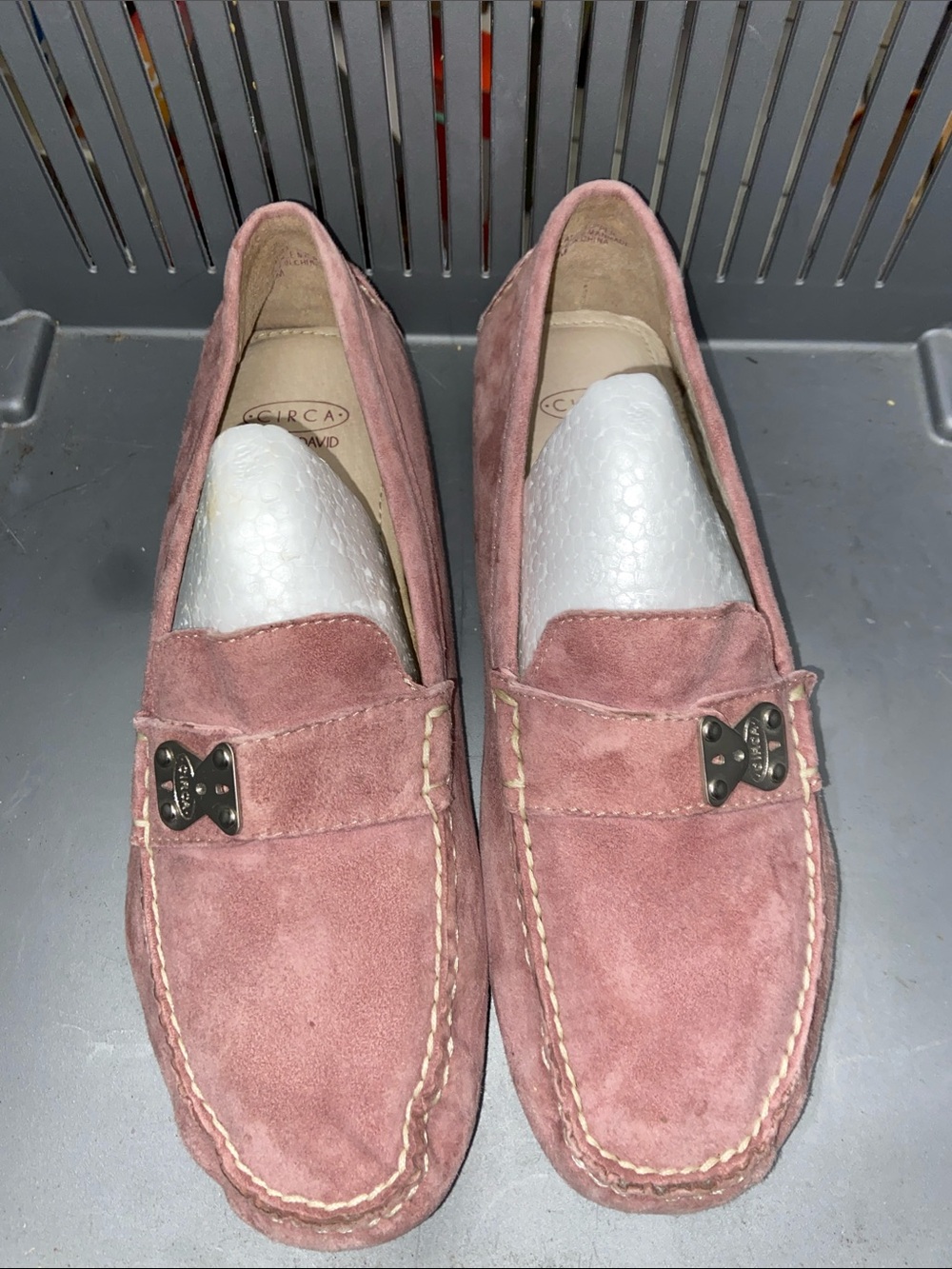 Circa Joan & David Cuniera Pink Suede Leather Slip-On Driver Loafers Size 8.5